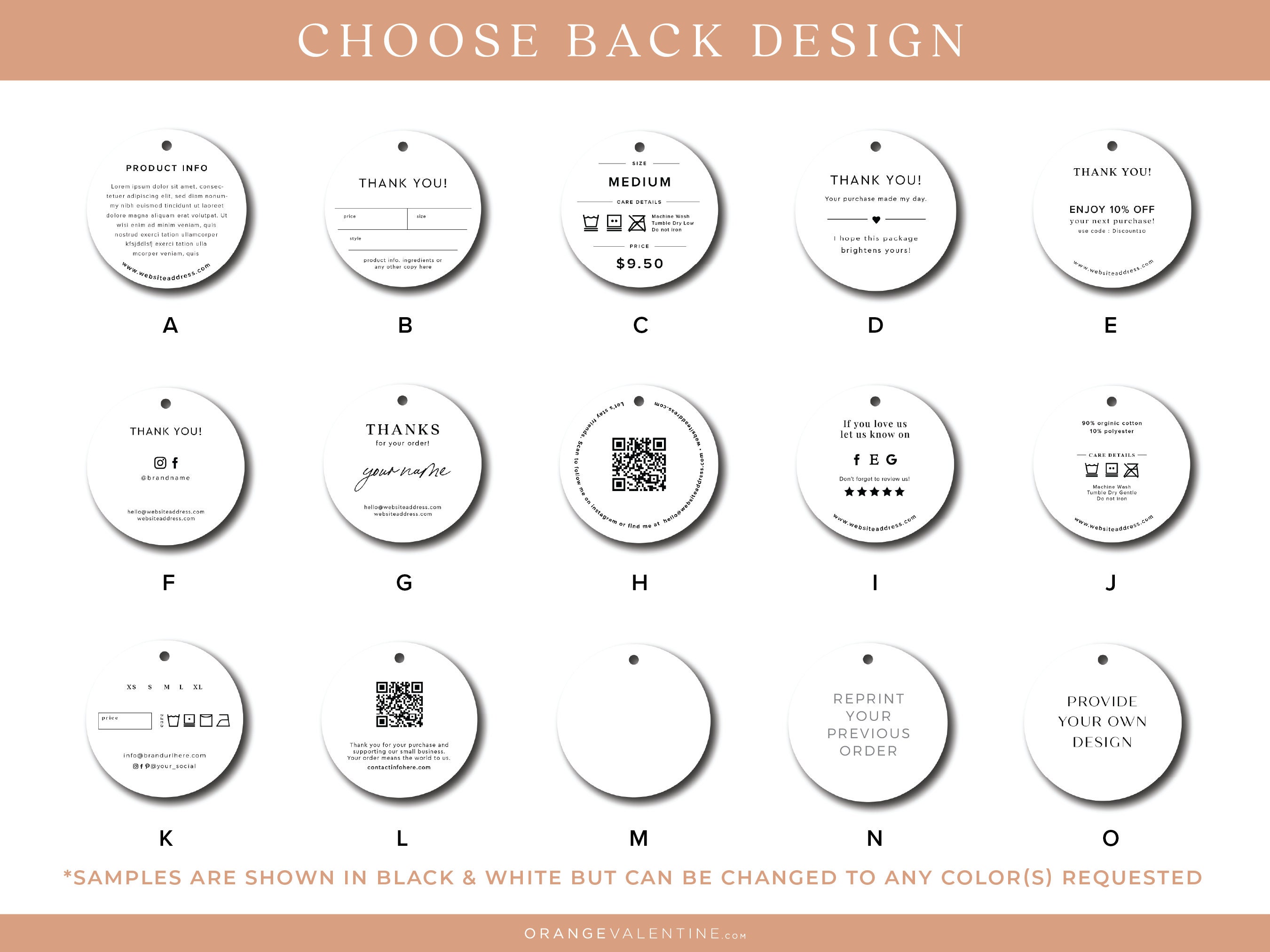 Classic Rounded Tag Circle Tag, Round Hang Tag, Minimalistic Tag With Your Custom Logo - Etsy