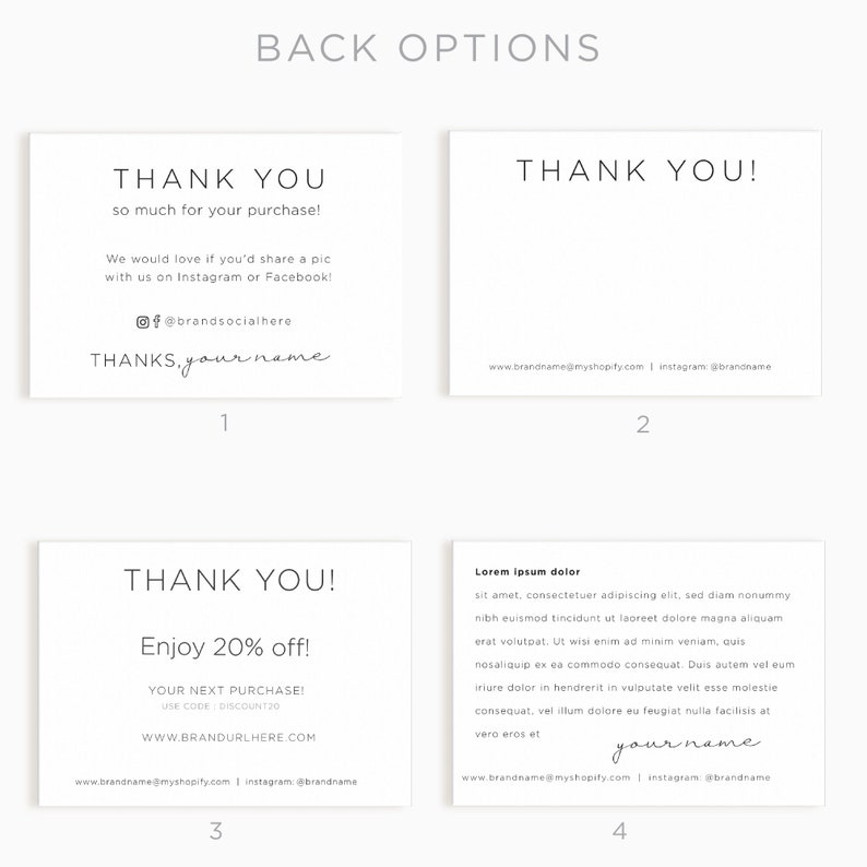 Thank you for your purchase Custom Thank You Cards Thank you for your order Discount Code Card image 2