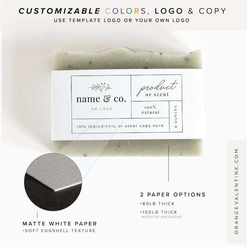 Custom Belly Band | Custom Soap Sleeves | Paper product sleeve | Custom Soap packaging image 4