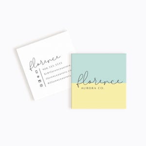 Colorblock Custom Business Cards: Square Contact Card Design