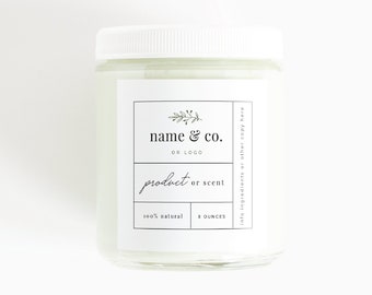 Square stickers for jars | Labels for candles | Custom candle labels | Jam labels | Canning Labels
