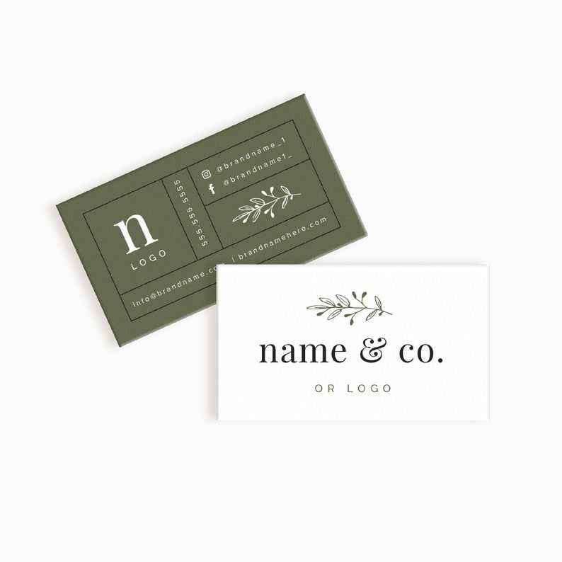 Custom Business Cards Premade business card Contact card design Floral business card image 1
