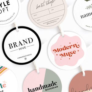 Round Hang Tag,  Custom Tag, Clothing label, Custom Circle Tag