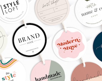 Etiqueta colgante redonda, etiqueta personalizada, etiqueta para ropa, etiqueta circular personalizada