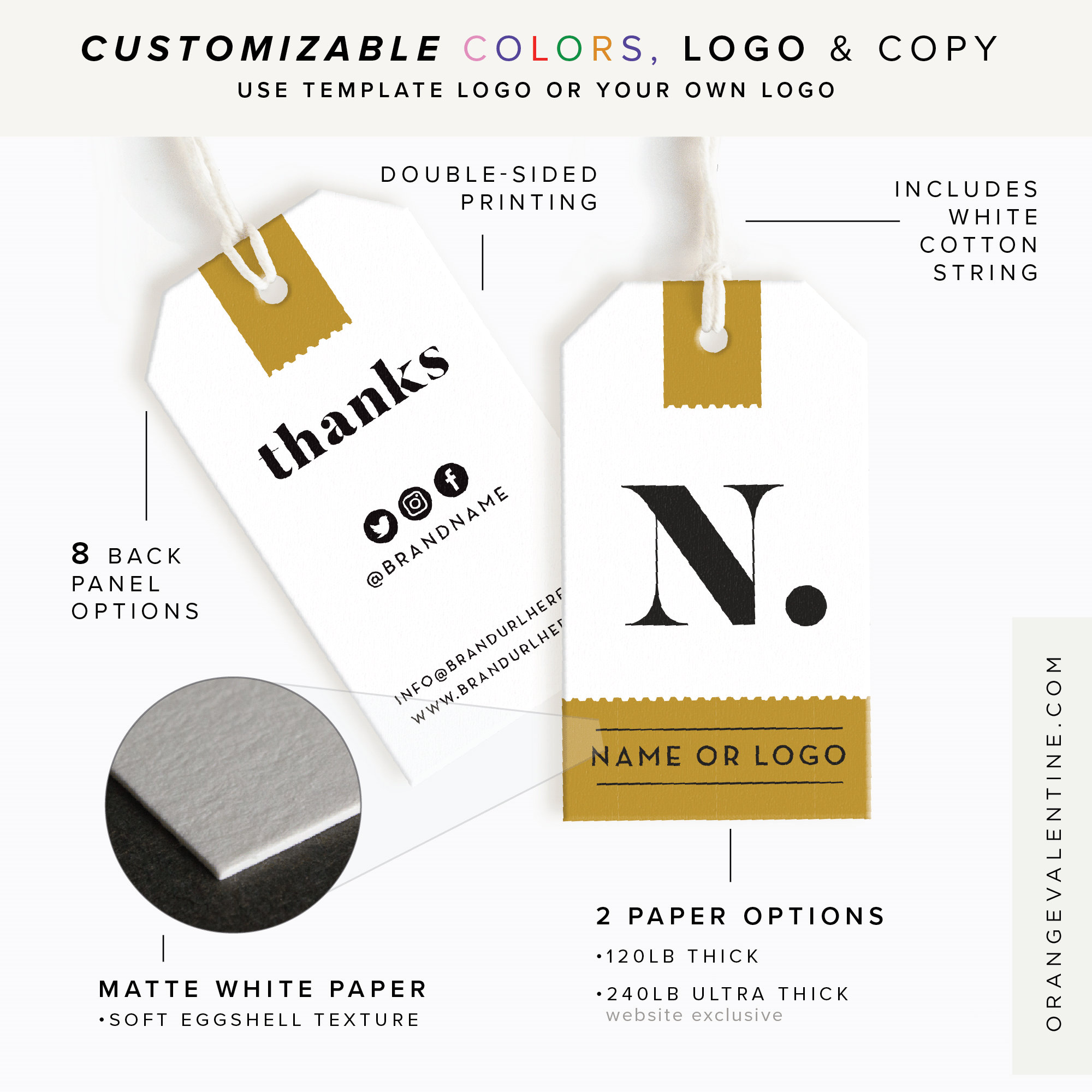 Swing Tags Clothing Hang Tags Custom Clothing Size Labels Etsy