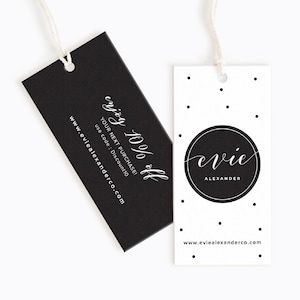 Etiquetas personalizadas para pendurar roupas | Cartão com código de desconto | Etiquetas de roupas personalizadas | Design de etiqueta de produto
