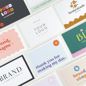 Benutzerdefiniertes Logo Dankeskarte, benutzerdefinierte Druck Grußkarten Briefpapier-Set für kleine Unternehmen