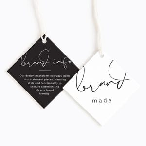 Custom Clothing Tags: Personalized Swing Tags, Logo Option