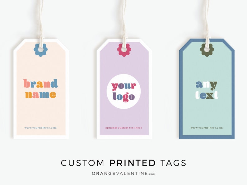 Custom hang tag retro font Printed hang Tags Apparel tags for clothing Favor Tags image 5