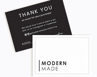 Thank you for your Purchase | Business Thank Yous | Packaging Inserts | Custom Thank You Cards