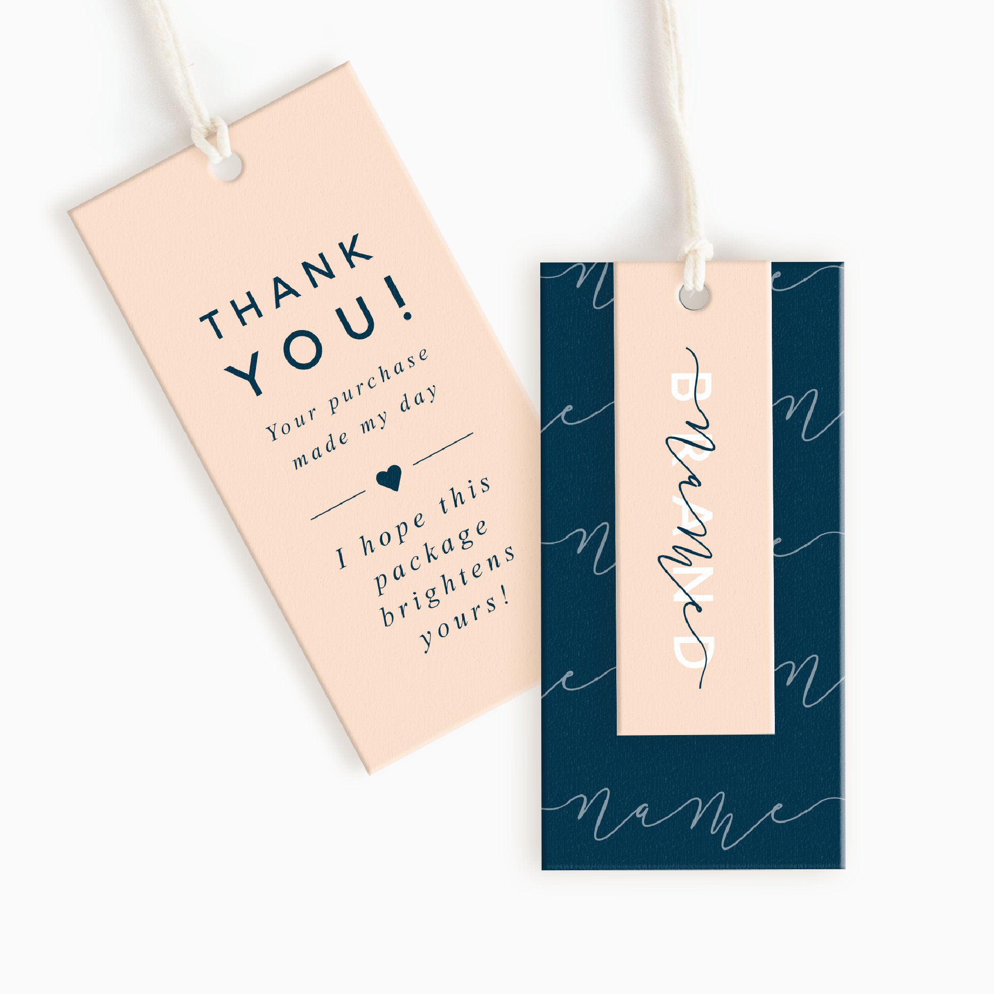 Swing Tags | Thank You for Your Purchase | Care Tags | Double Hang Tag ...
