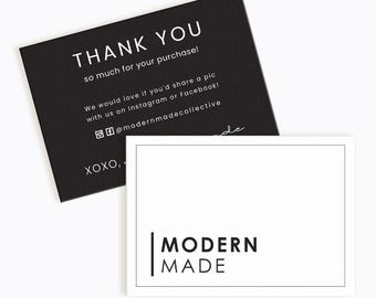 Thank you for your Purchase | Business Thank Yous | Packaging Inserts | Custom Thank You Cards