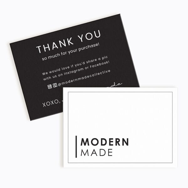 Thank you for your Purchase | Business Thank Yous | Packaging Inserts | Custom Thank You Cards