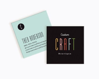 Tarjetas de presentación cuadradas personalizadas: servicio de diseño gráfico