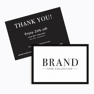 Thank you for your purchase | Custom Thank You Cards | Thank you for your order | Discount Code Card