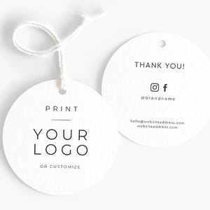Etichetta circolare, etichetta rotonda, etichetta minimalista con il tuo logo personalizzato