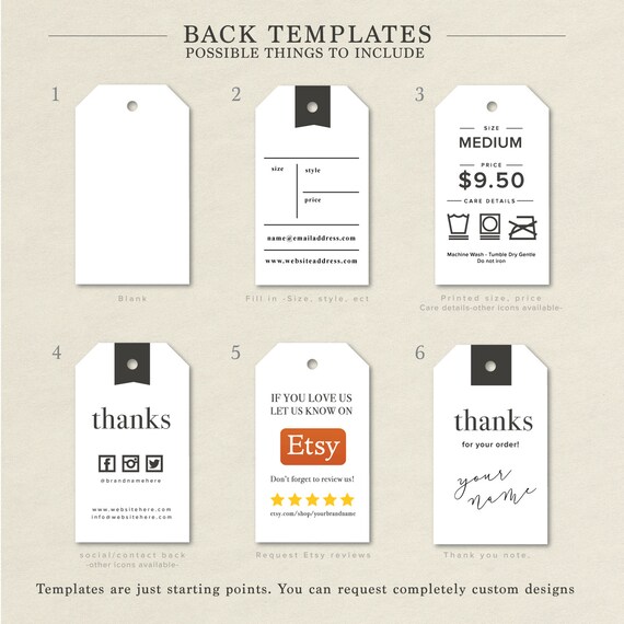 Clothing Size Label Size Tags Clothing Tags Hang Tag Custom Clothing Label Custom Swing Tags Custom Handmade Tag Business Card