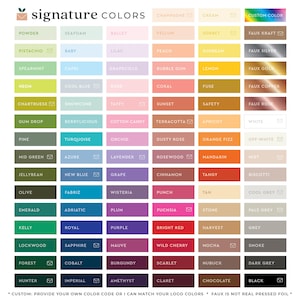 Color choices for custom stationery
