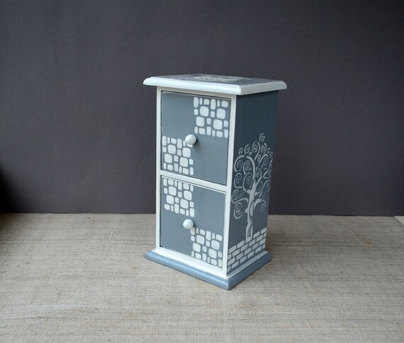 Wooden Jewelry Trinket Box Mini Storage Chest Drawers Keepsake Etsy