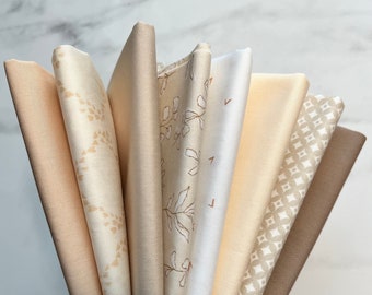 Neutral Fat Quarter Bundle – Soften the Volume - Cotton Quilting Fabric