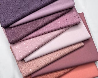 Purple & Mauve Fat Quarter Bundle, Quilt Fabric/ AGF