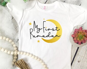 My First  Ramadan Modern Ramadan Bodysuit Baby Outfit, muslim baby, islamic holiday, eid gift, ramadan gift,ramadan romper