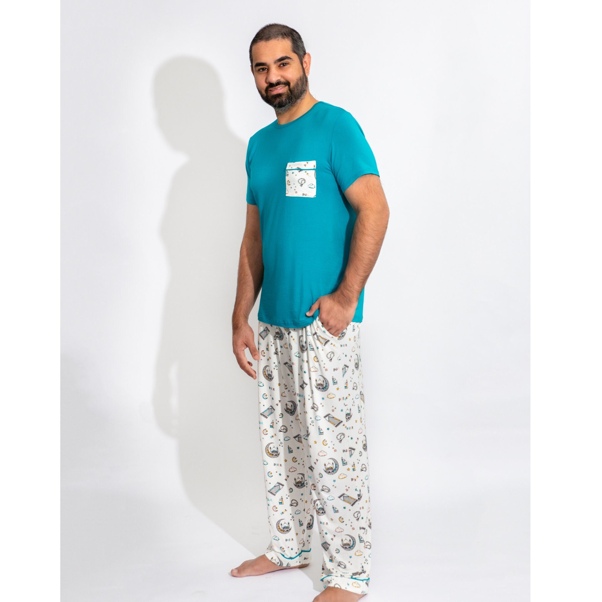 BAMBOO COOL Herren Schlafanzug Kurz – Weicher Kurzarm-Pyjama Aus Atmungsaktivem Material