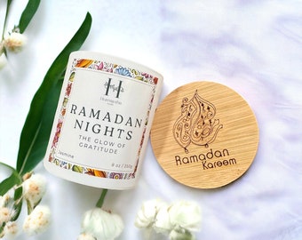 Bougie parfumée RAMADAN NIGHTS JASMINE, bougie asiatique, cadeaux d'Asie du Sud pour elle, cadeaux de mariage pakistanais, cadeau du ramadan, cadeau de l'Aïd