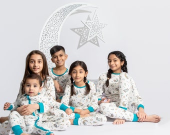 Kids/Adults Ramadan Pajamas 2 Piece Kids DUA DHIKR DREAM Eid PJs, Islamic bamboo sleepwear, Eid Pajamas, matching family jammies