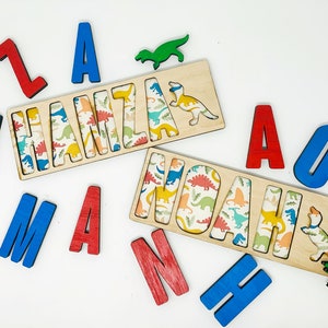 Kids Wooden Name Puzzle Personalized Eid gift Children Room Decor Birthday Gift for Kids, Christmas present Custom puzzle image 1
