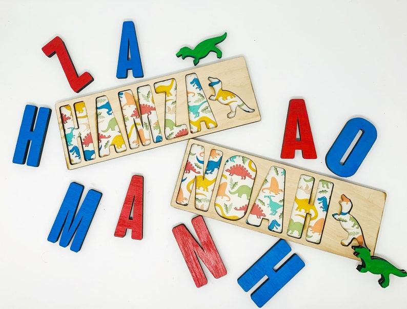 Kids Wooden Name Puzzle Personalized Eid gift Children Room Decor Birthday Gift for Kids, Christmas present Custom puzzle image 1