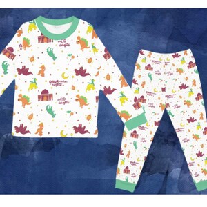 Clearance Kids Eid Pajamas RAWRmadan Nights, Dinosaur Pyjamas, My First Ramadan, Ramadan Pajamas, Ramadan shirt, Eid Jammies, Muslim Pjs image 2