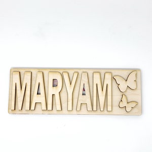 Kids Wooden Name Puzzle Personalized Eid gift Children Room Decor Birthday Gift for Kids, Christmas present Custom puzzle image 3