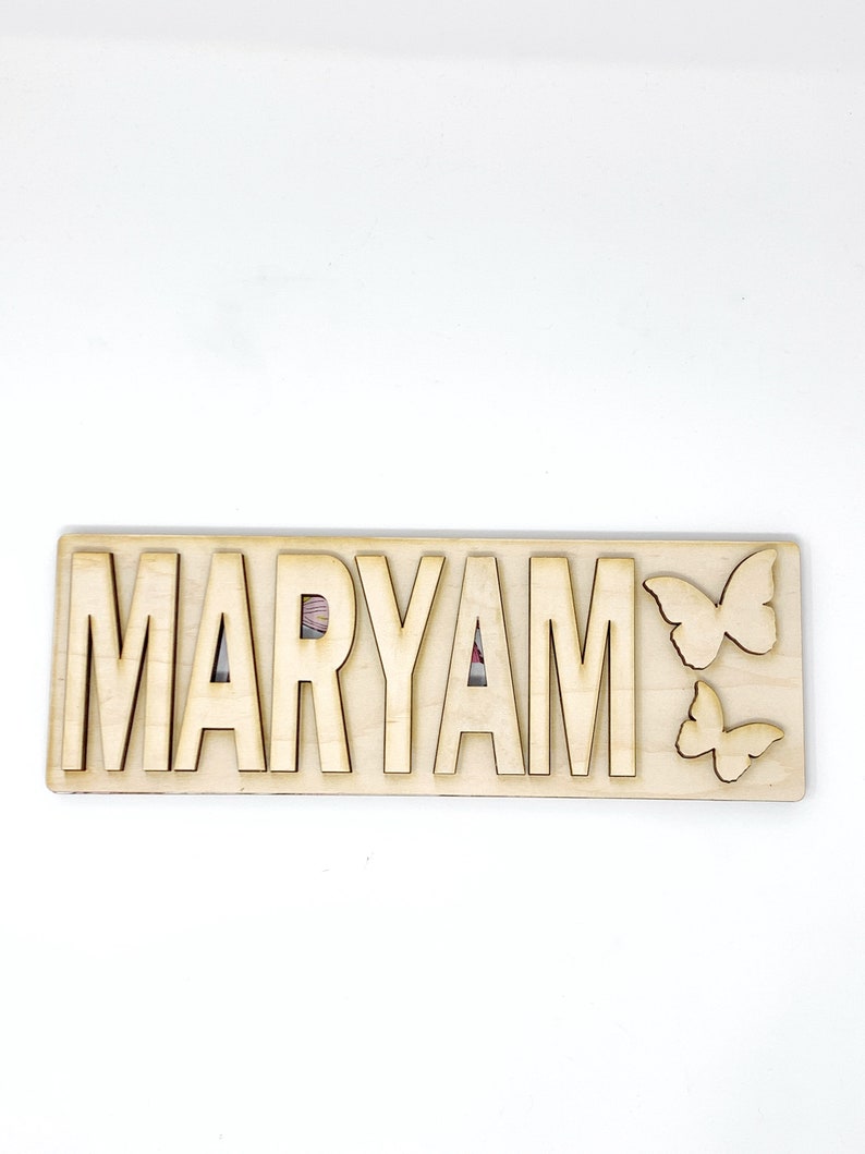 Kids Wooden Name Puzzle Personalized Eid gift Children Room Decor Birthday Gift for Kids, Christmas present Custom puzzle image 3
