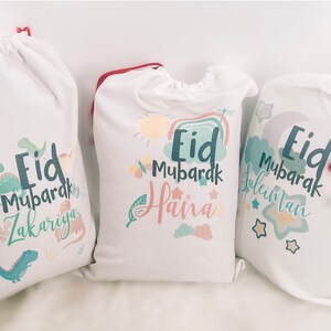 Eid Gift Sacks for Muslim Kids, Large Islamic Gift Bag for Ramadan, Personalized Ramadan Favor Bags, Ramadan Decor, Eid Decorations