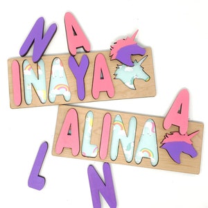 Kids Wooden Name Puzzle Personalized Eid gift Children Room Decor Birthday Gift for Kids, Christmas present Custom puzzle image 10