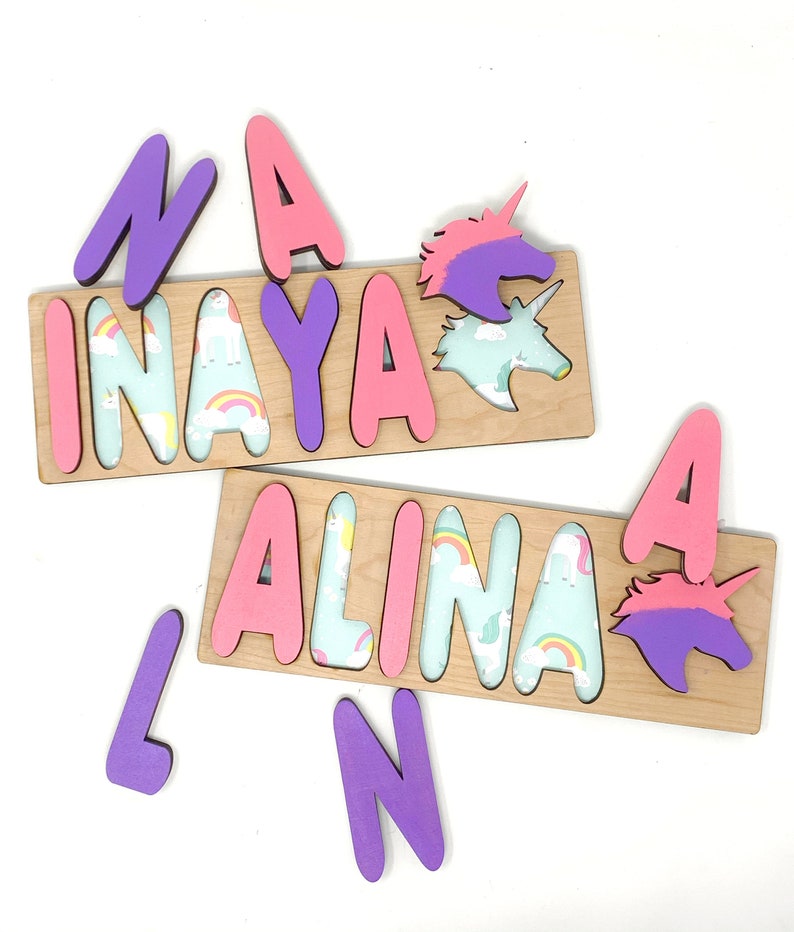Kids Wooden Name Puzzle Personalized Eid gift Children Room Decor Birthday Gift for Kids, Christmas present Custom puzzle image 10