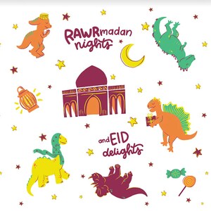 Clearance Kids Eid Pajamas RAWRmadan Nights, Dinosaur Pyjamas, My First Ramadan, Ramadan Pajamas, Ramadan shirt, Eid Jammies, Muslim Pjs image 3