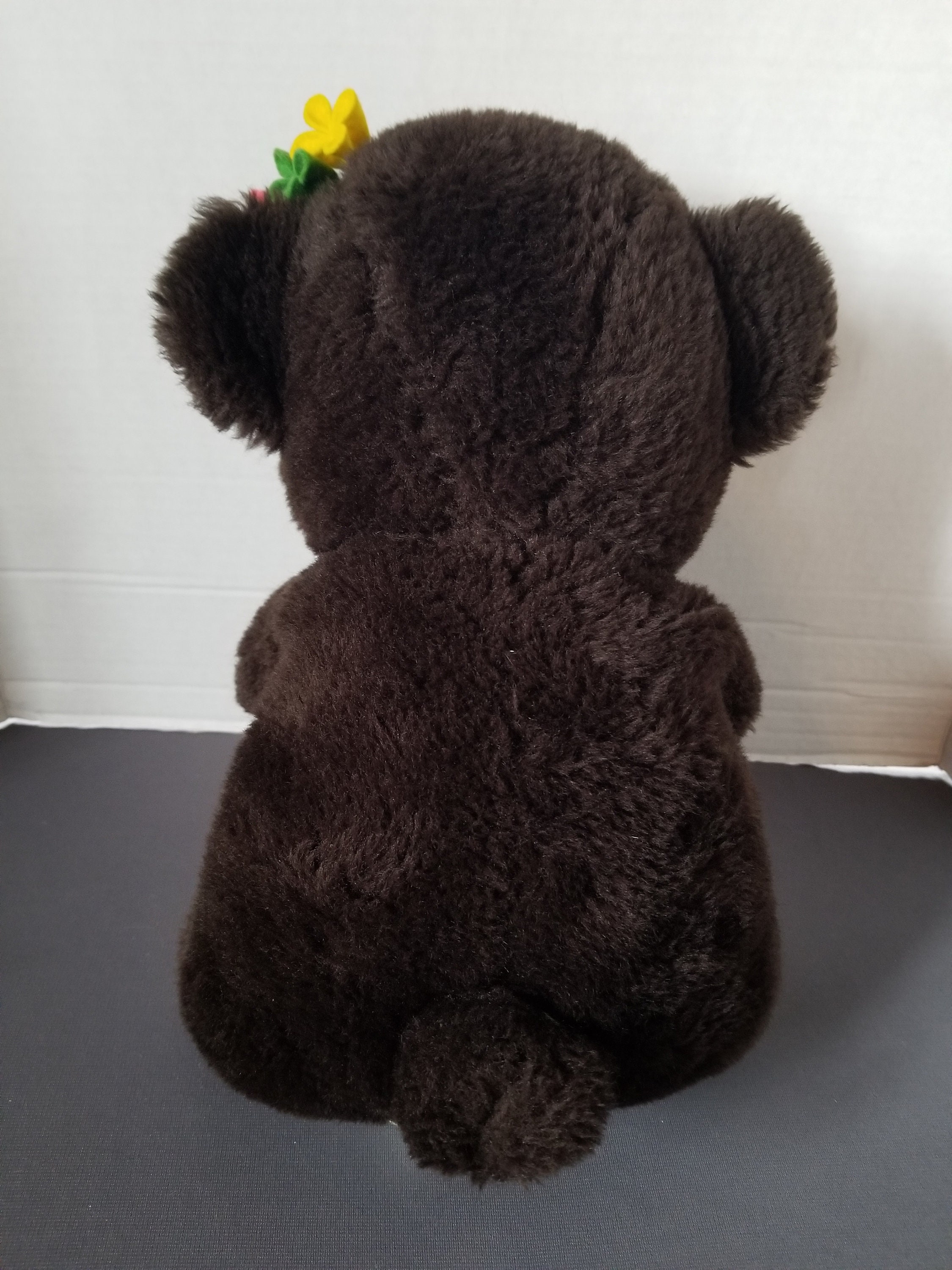 GUND 1976 Dark Brown Soft Plush Stuffed Teddy Bear Rattle Etsy