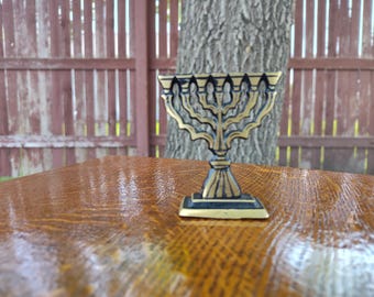 Elegant Metal Menorah | Religious Collectible Judaica | Jewish Gift Home Decor | Hanukkah Table Centerpiece