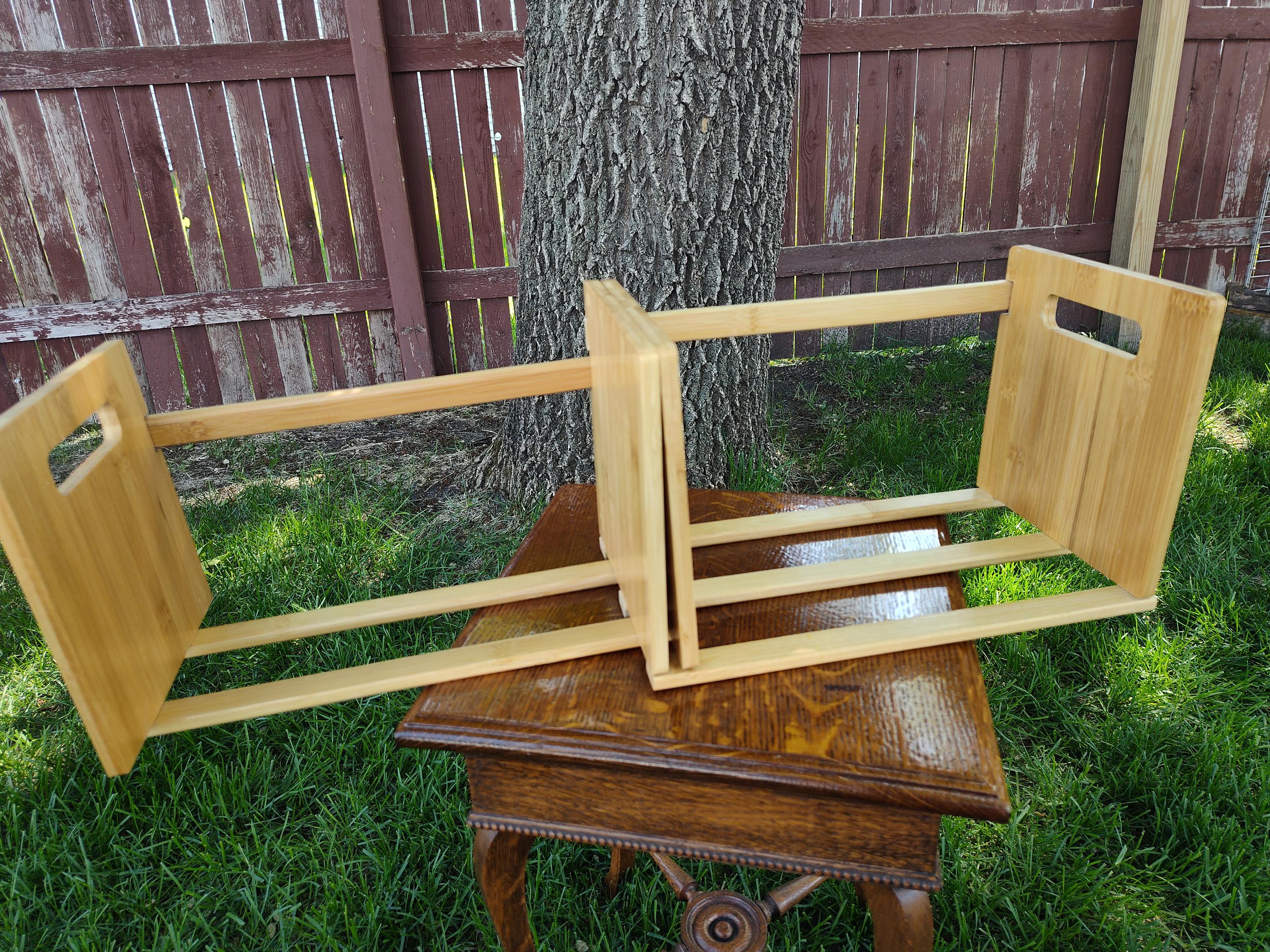 Bamboo Rattan Bookshelf | Vintage Wood Book Rack | Cottagecore Decor ...