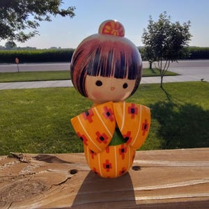 Vintage Japanese Kokeshi Doll  | Wood Doll | Asian Shelf Accent
