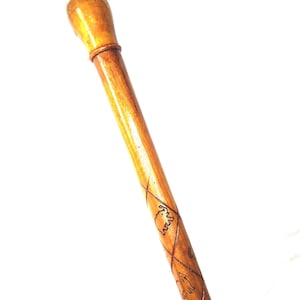 Hand Carved Wooden Walking Cane | Gothic Animal Diamond Art | Walking Stick | Unique Wood Cane | Gift for Him/Her