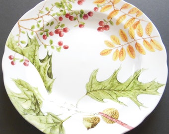 Platos para ensalada SPODE Woodland Harvest, follaje, bayas y frutos secos, juego de 2