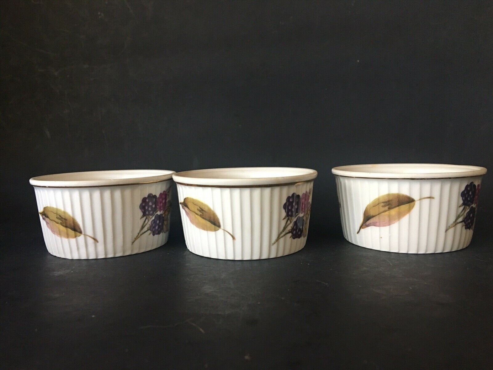 Royal Worcester Evesham Ramekins Fine Porcelain Gold Rim Etsy