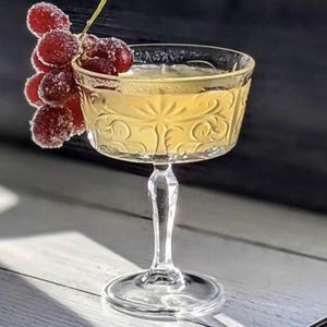 Engraved Coupe Glass | Classic European Champagne & Martini Glassware | Elegant Cocktail Glass | Sunny Porch Whimsy