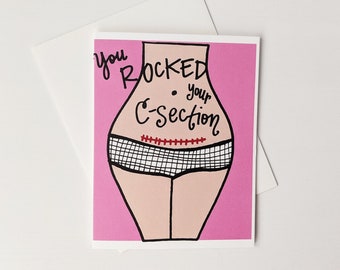 C-Section Warrior Greeting Card: Empowering New Mom Gift for Cesarean Birth Recovery