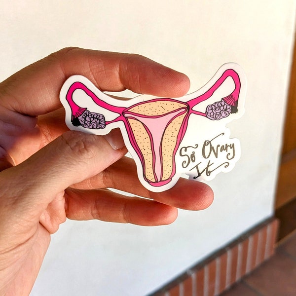 Ovary It: Vinyl Sticker (Funny Female Gift, Women's Health Gift, New Baby Gift, Pregnancy, Surgery Gift, Hysterectomy Sticker, Laptop Decal)