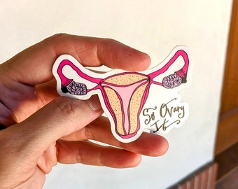 Funny Encouragement Ovary It Vinyl Sticker: Women's Health Decal for Water Bottles, Laptops & OBGYN Gifts