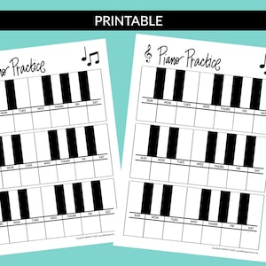 印刷可能なピアノレッスンプランナー：音楽学生のための週間練習チャートと進捗状況トラッカー
